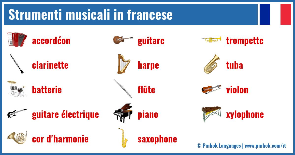 Strumenti musicali in francese