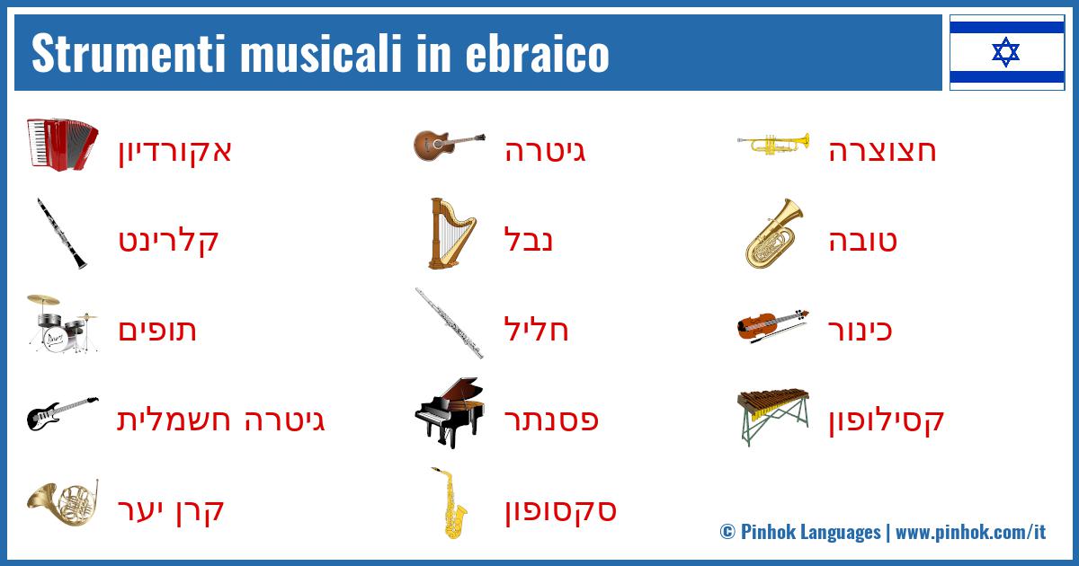 Strumenti musicali in ebraico