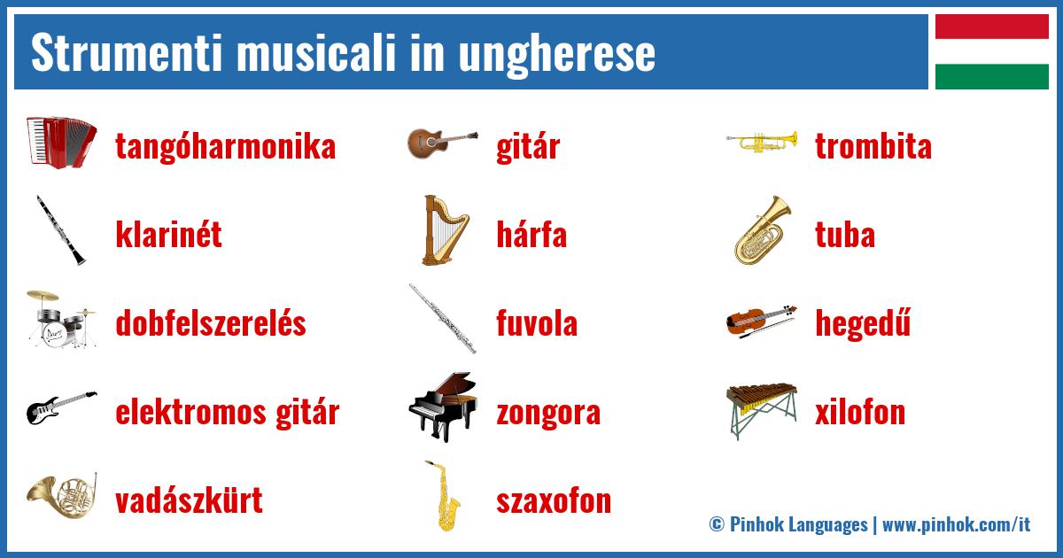 Strumenti musicali in ungherese