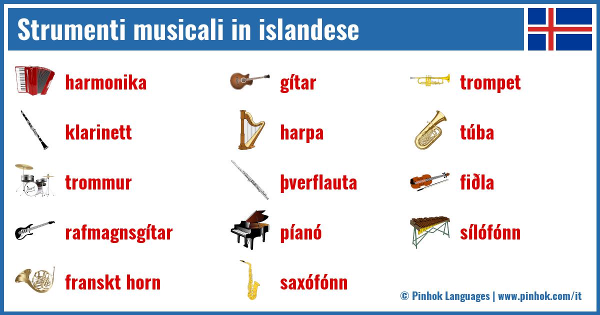 Strumenti musicali in islandese