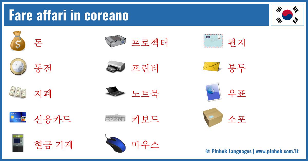 Fare affari in coreano