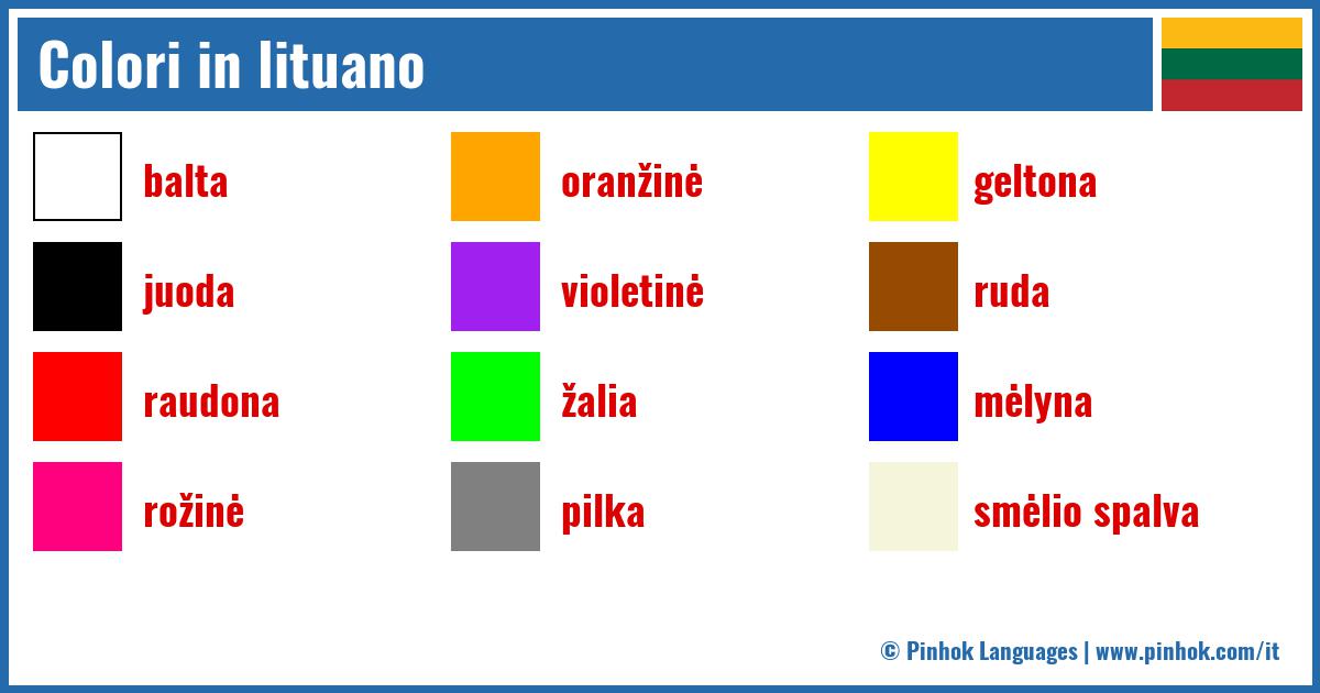 Colori in lituano