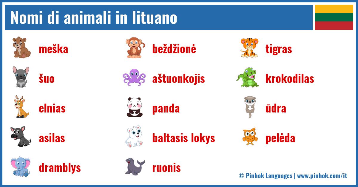 Nomi di animali in lituano
