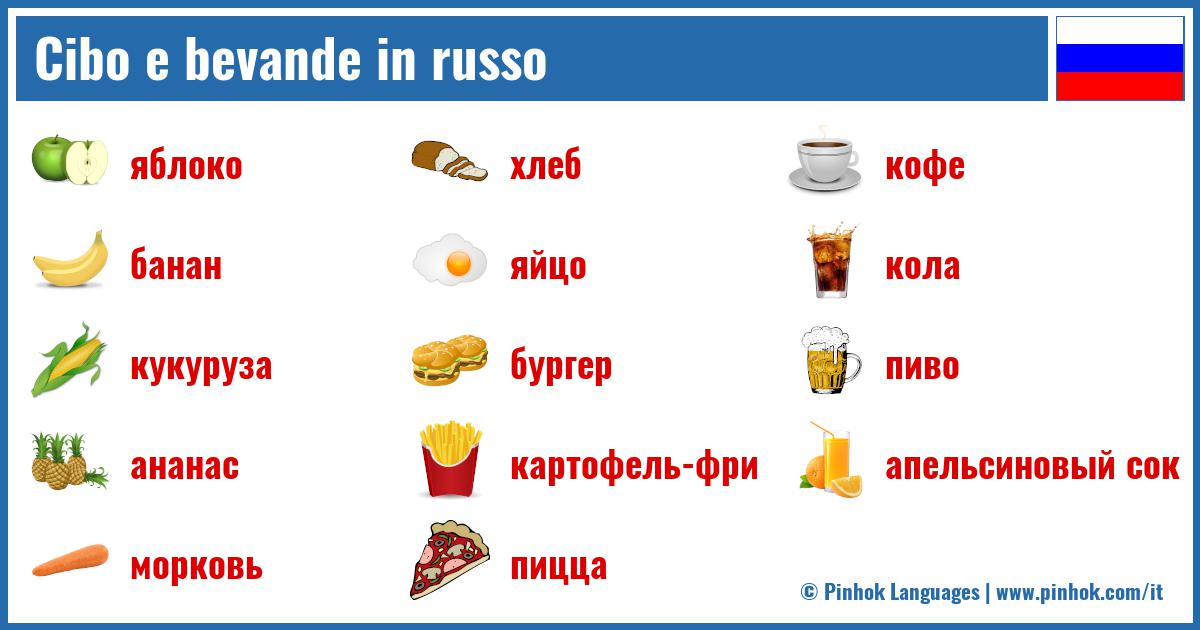 Cibo e bevande in russo