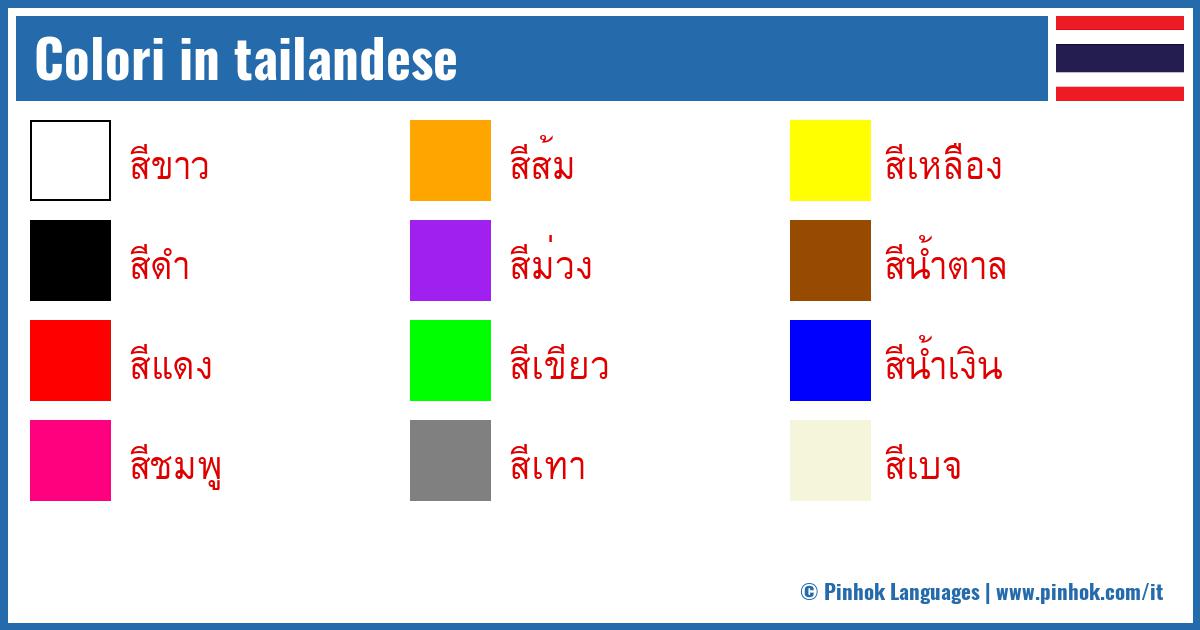 Colori in tailandese