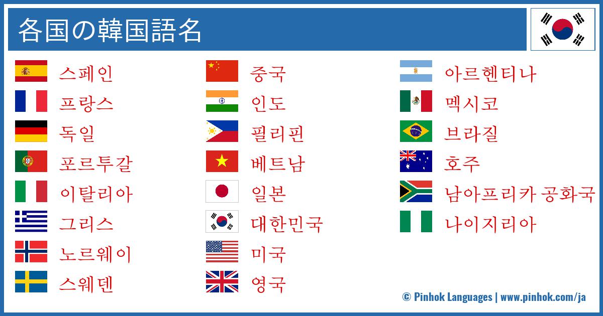 各国の韓国語名