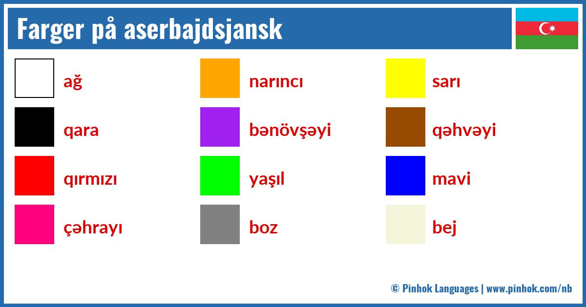 Farger på aserbajdsjansk