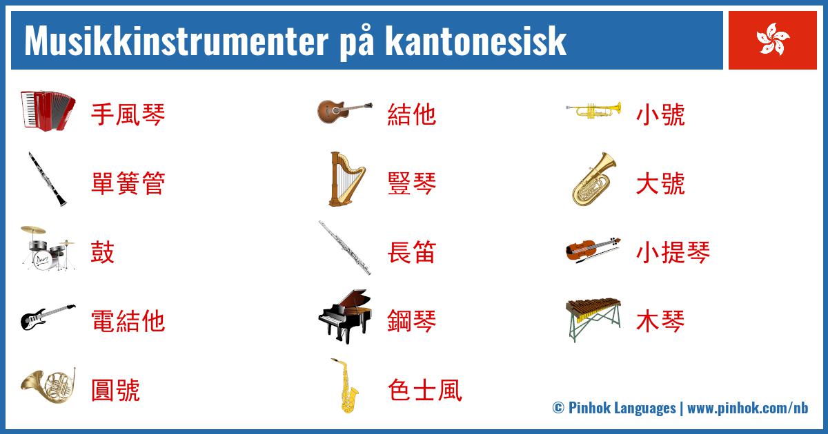 Musikkinstrumenter på kantonesisk