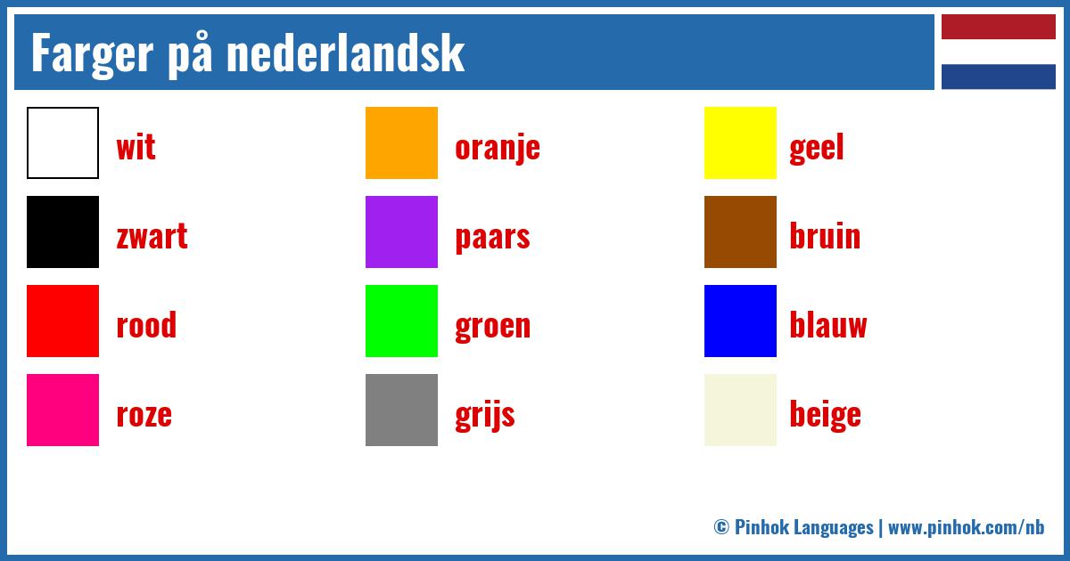 Farger på nederlandsk