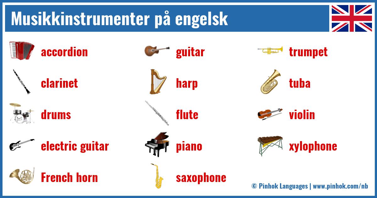 Musikkinstrumenter på engelsk