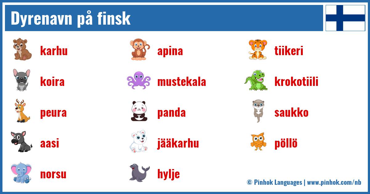 Dyrenavn på finsk