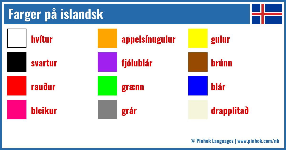 Farger på islandsk