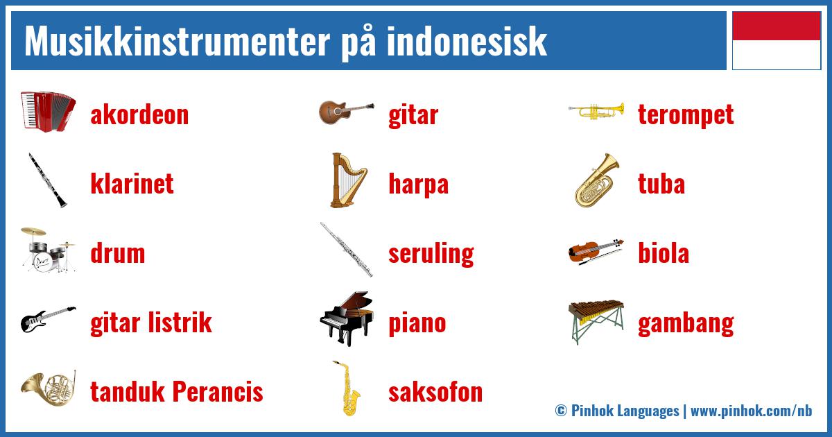 Musikkinstrumenter på indonesisk