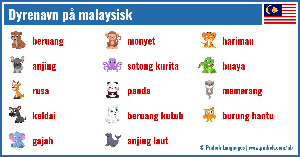 Dyrenavn på malaysisk