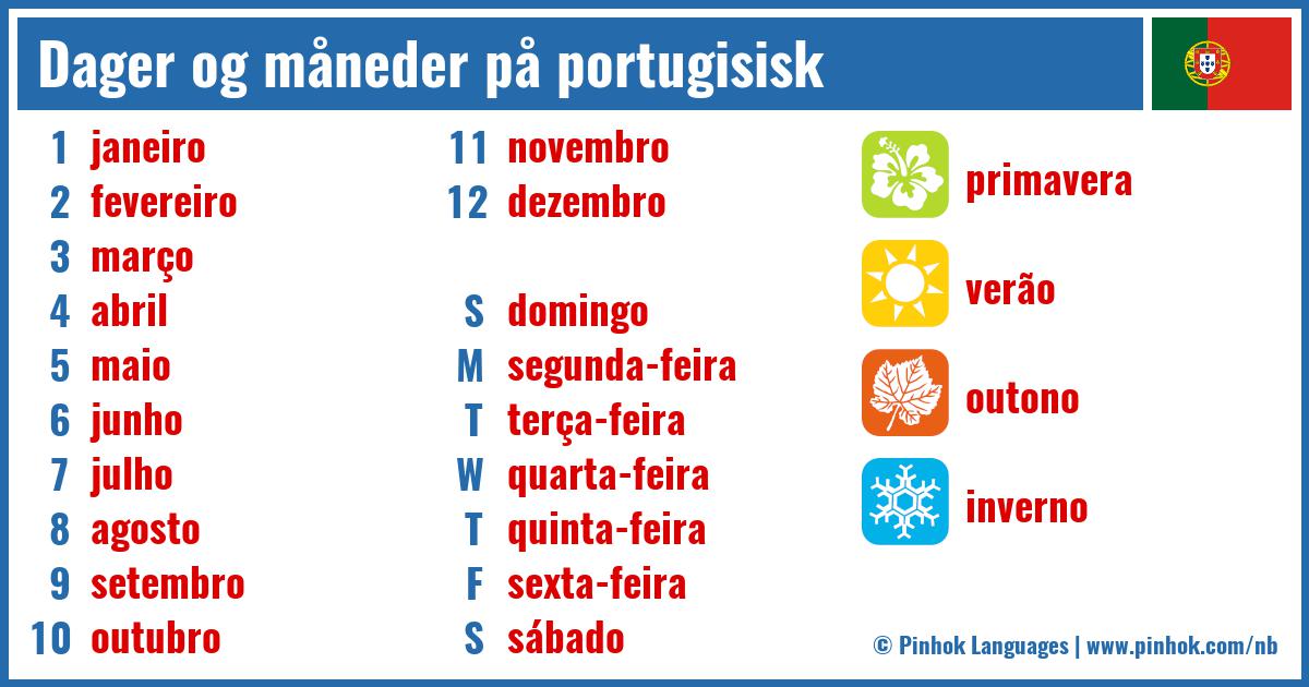 Dager og måneder på portugisisk