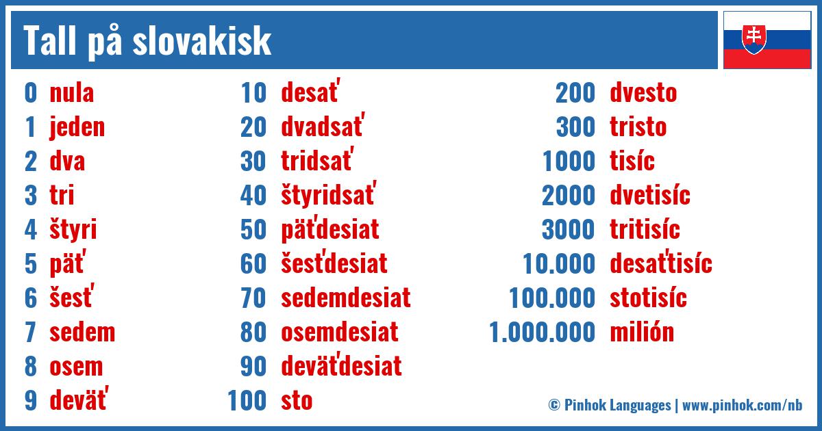 Tall på slovakisk