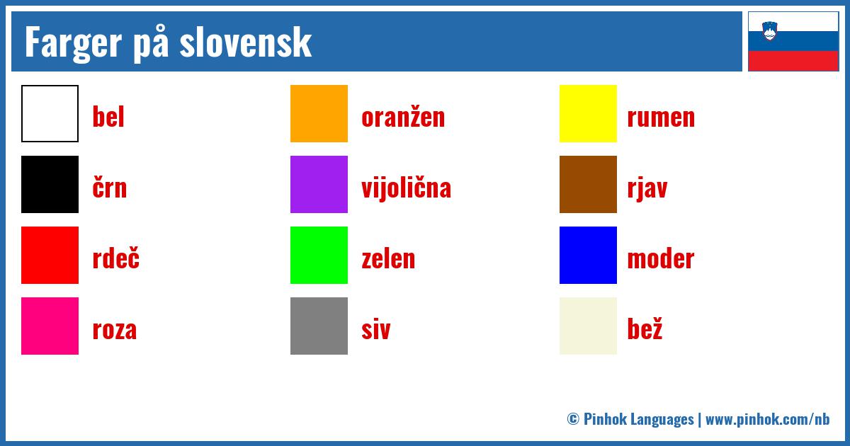 Farger på slovensk