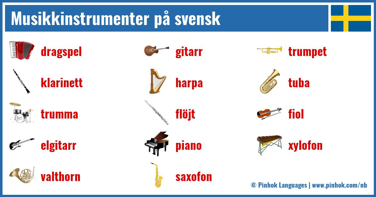 Musikkinstrumenter på svensk