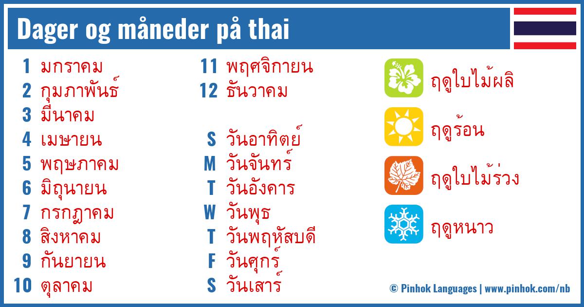 Dager og måneder på thai