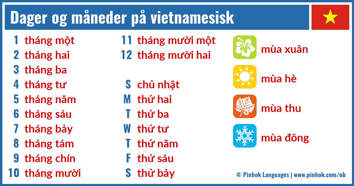 Dager og måneder på vietnamesisk