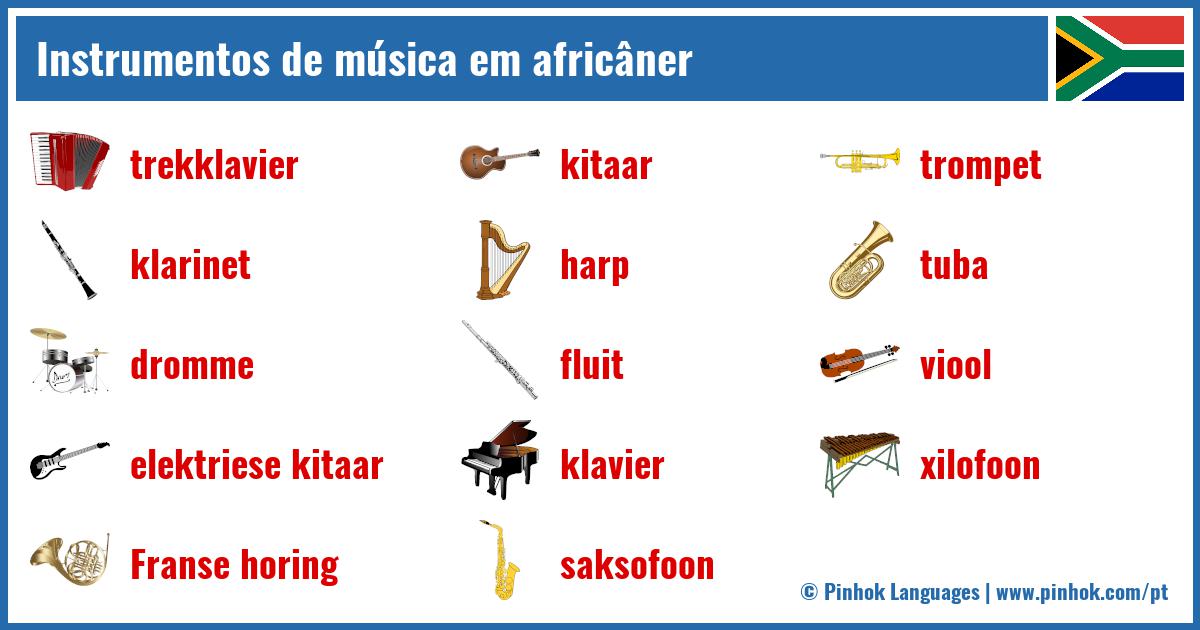 Instrumentos de música em africâner