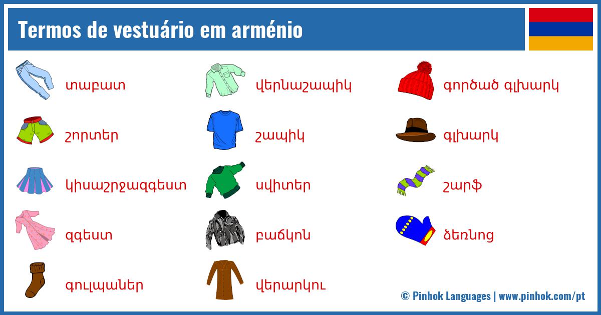 Termos de vestuário em arménio
