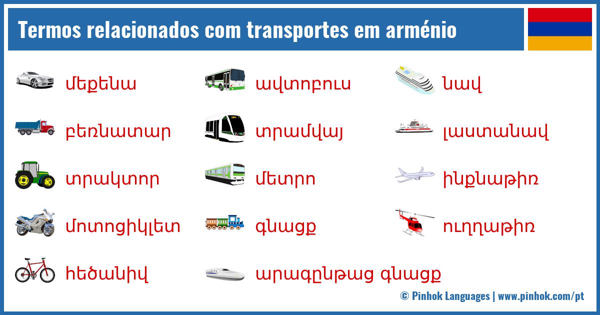 Termos relacionados com transportes em arménio