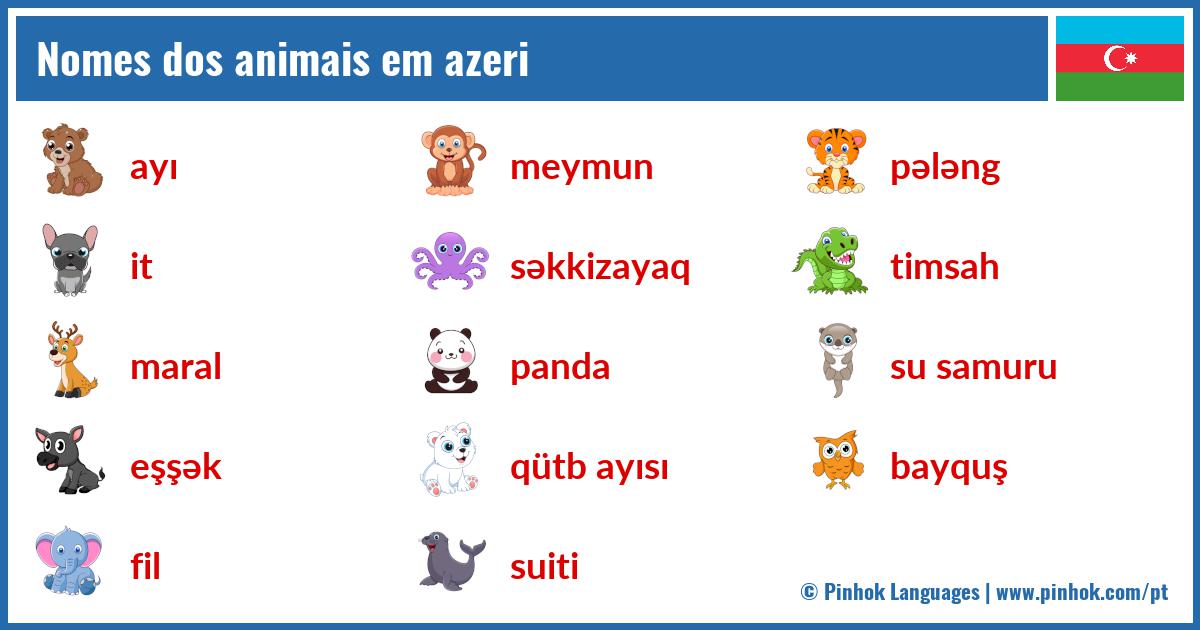 Nomes dos animais em azeri