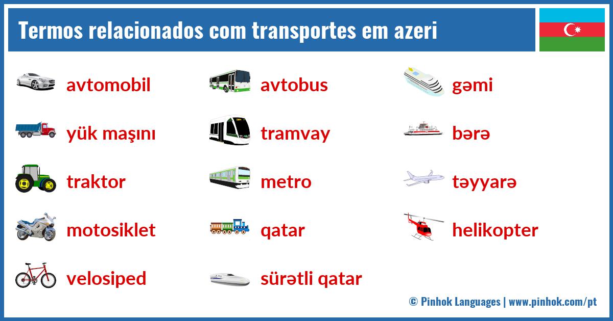 Termos relacionados com transportes em azeri