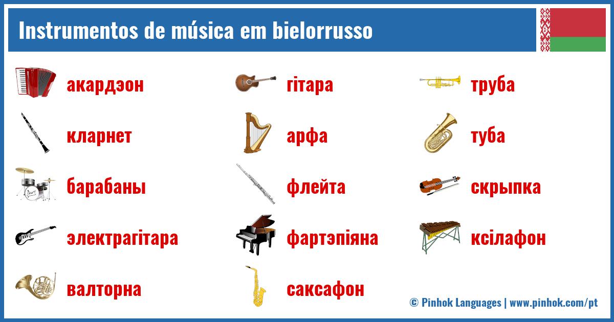 Instrumentos de música em bielorrusso