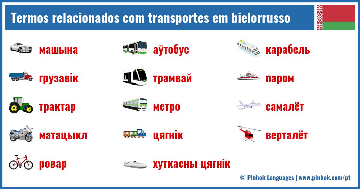 Termos relacionados com transportes em bielorrusso