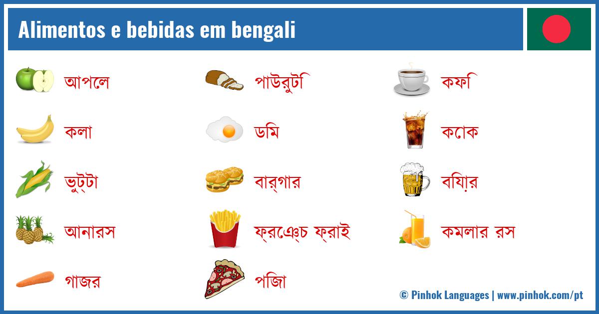 Alimentos e bebidas em bengali