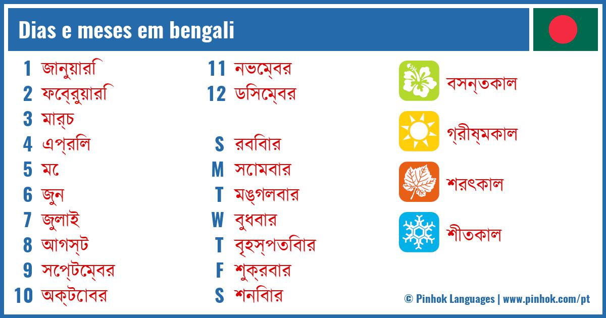 Dias e meses em bengali