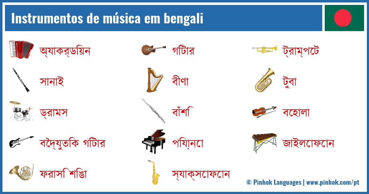 Instrumentos de música em bengali