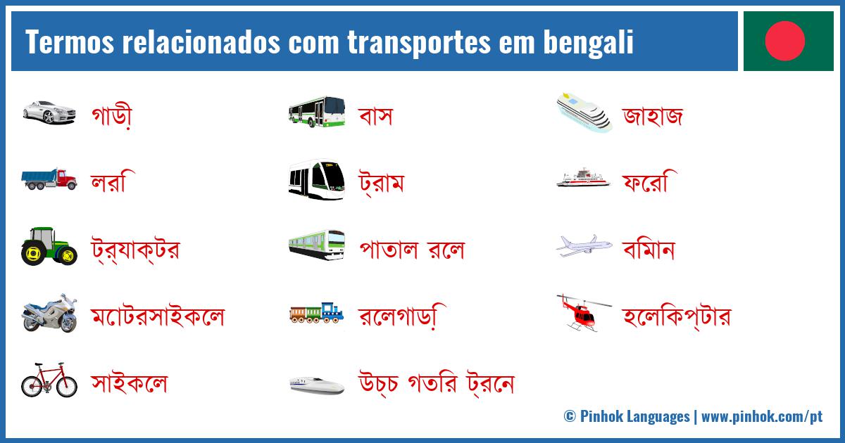 Termos relacionados com transportes em bengali