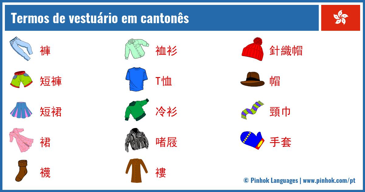 Termos de vestuário em cantonês