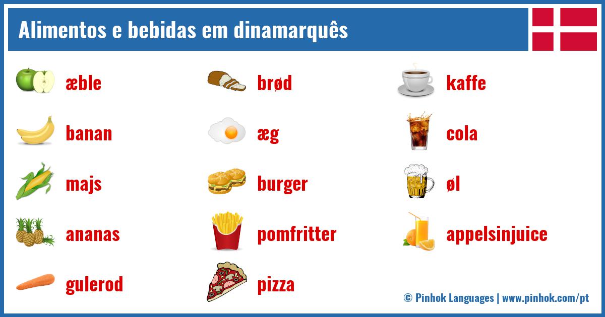 Alimentos e bebidas em dinamarquês