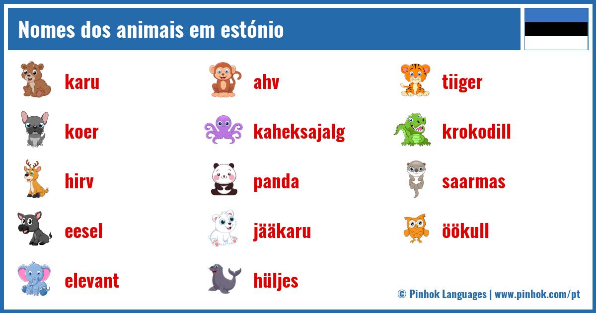 Nomes dos animais em estónio