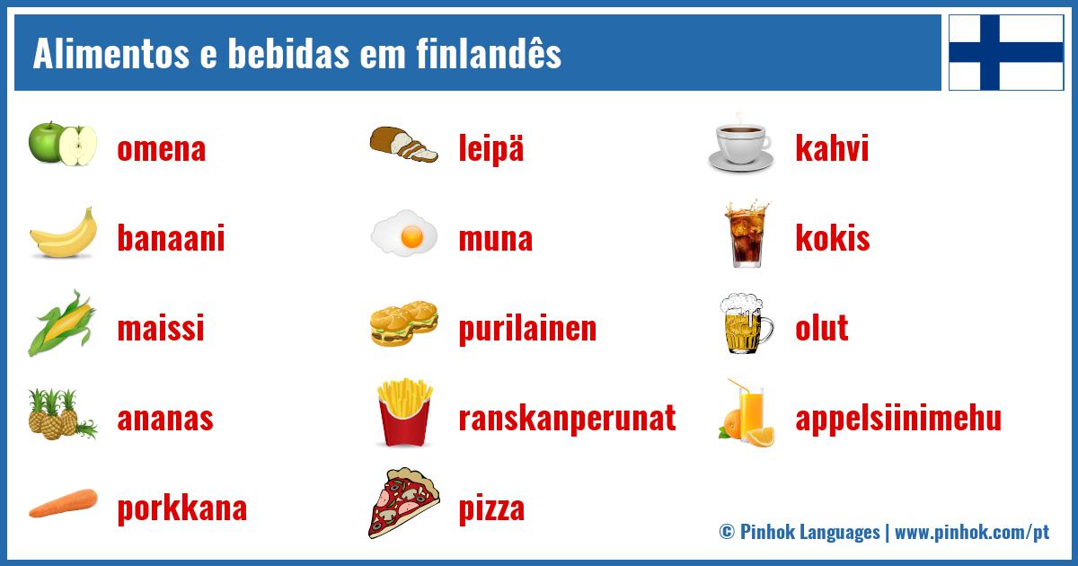 Alimentos e bebidas em finlandês
