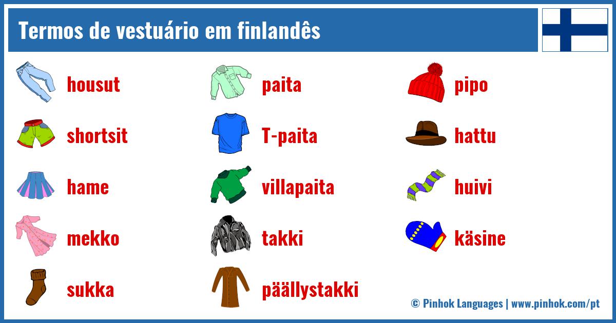 Termos de vestuário em finlandês