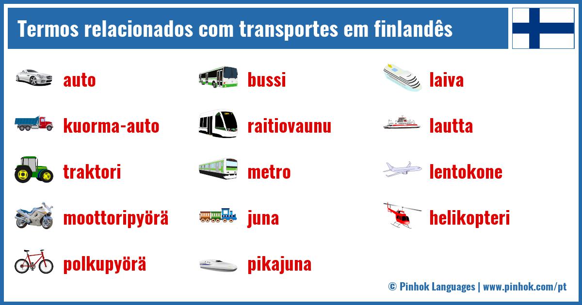 Termos relacionados com transportes em finlandês