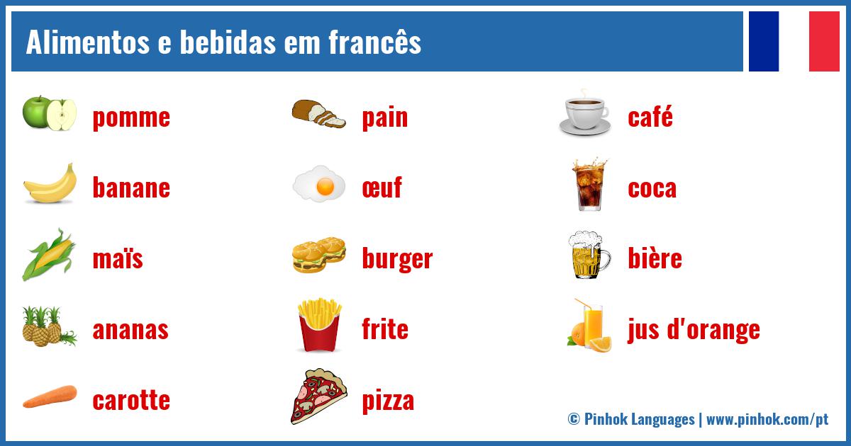 Alimentos e bebidas em francês