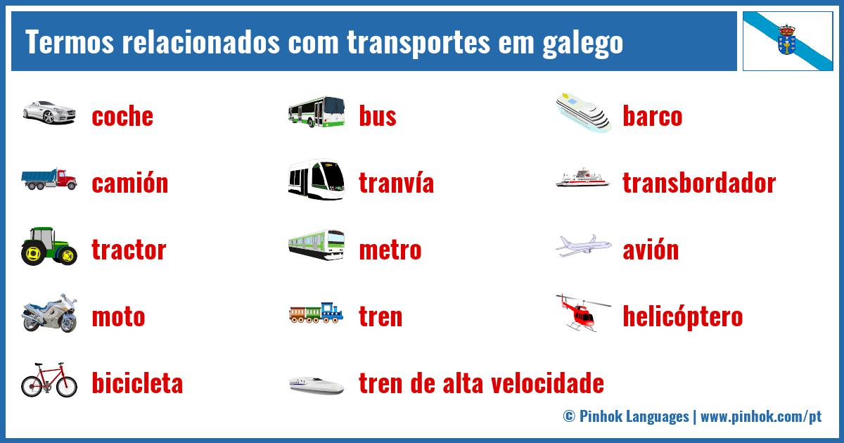 Termos relacionados com transportes em galego