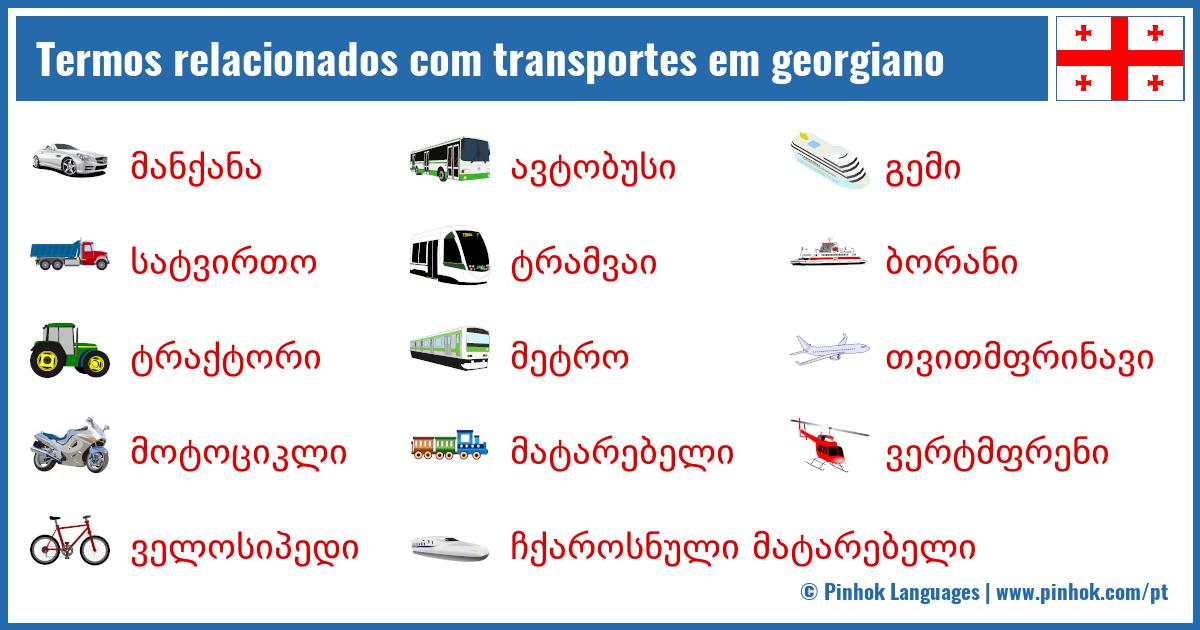 Termos relacionados com transportes em georgiano