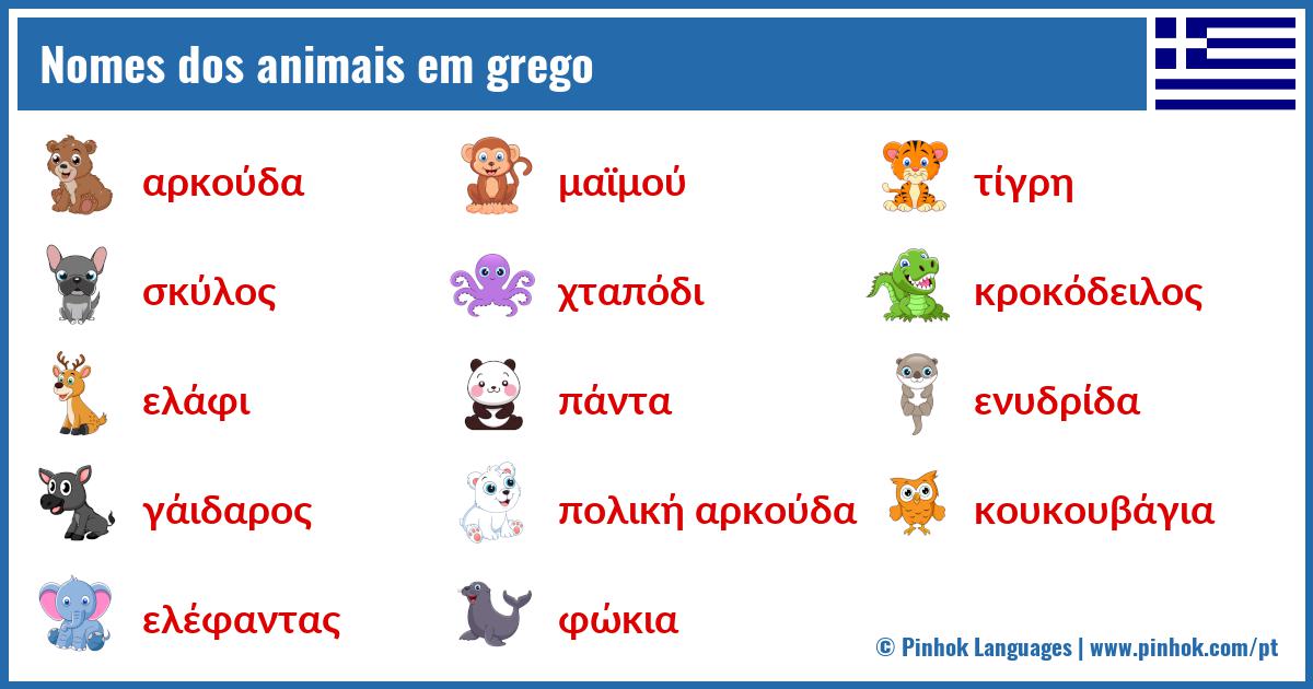 Nomes dos animais em grego