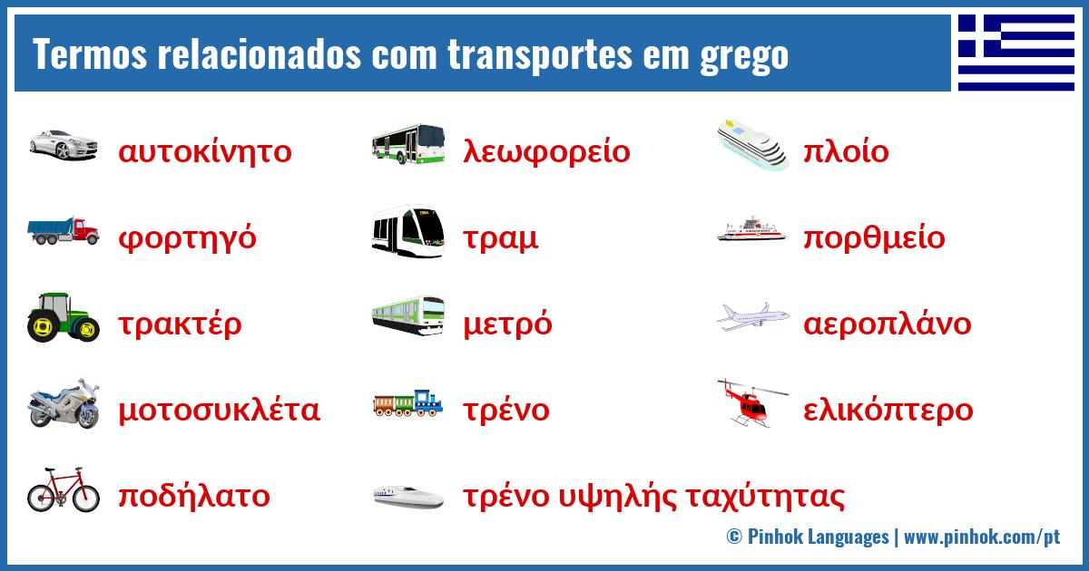 Termos relacionados com transportes em grego