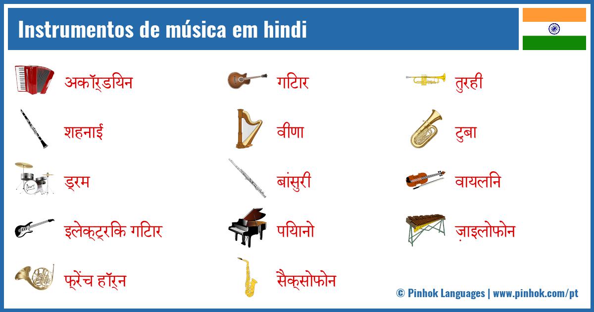 Instrumentos de música em hindi