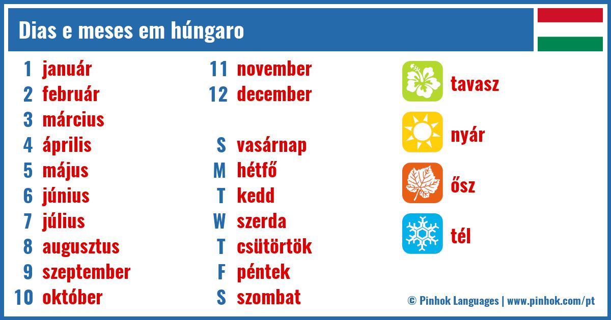 Dias e meses em húngaro