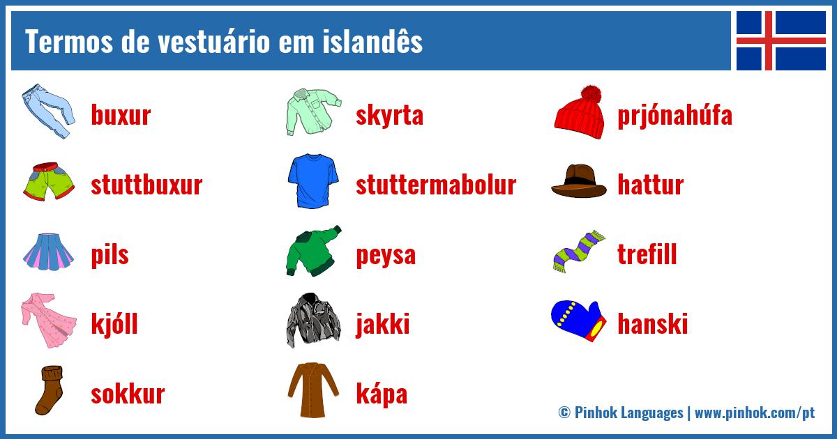 Termos de vestuário em islandês