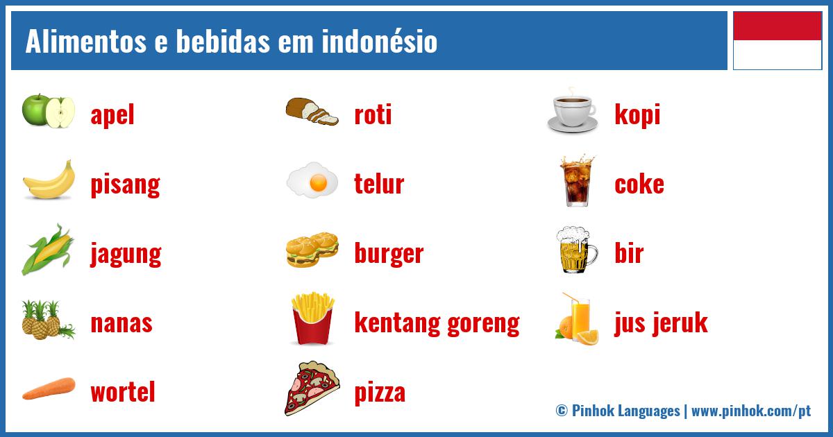 Alimentos e bebidas em indonésio